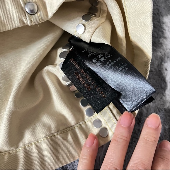 COACH super-chic Coachella Studded Off-white Denim Mini Skirt with pockets - Picture 8 of 9